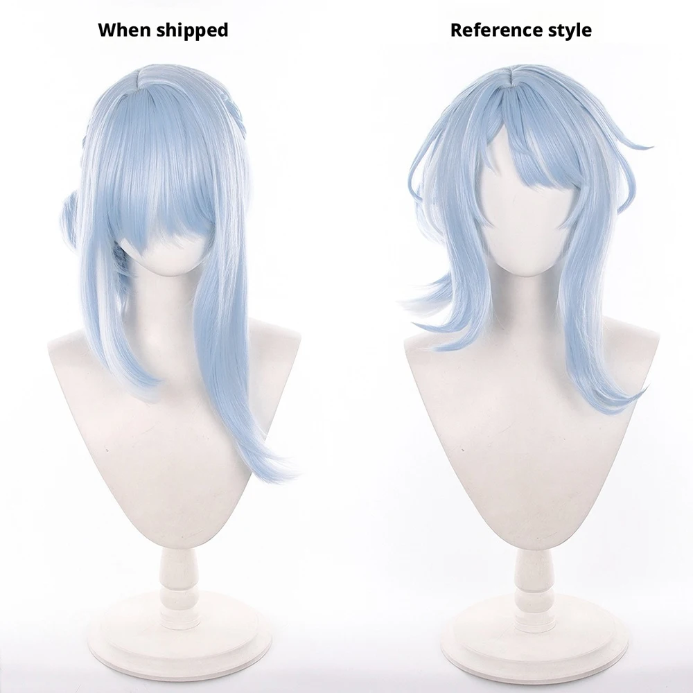 Genshin Impact Odette Spessiva Cos Wigs Cosplay Costumes Headwear 40cm Long Simulation Scalp Thick Mixed Puffy Long Hair Wigs