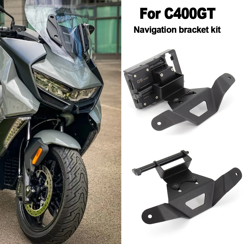 

NEW Motorcycle Accessories Phone Holder Stand GPS Navigation bracket Mounting kit For BMW C400GT C 400GT C400 GT