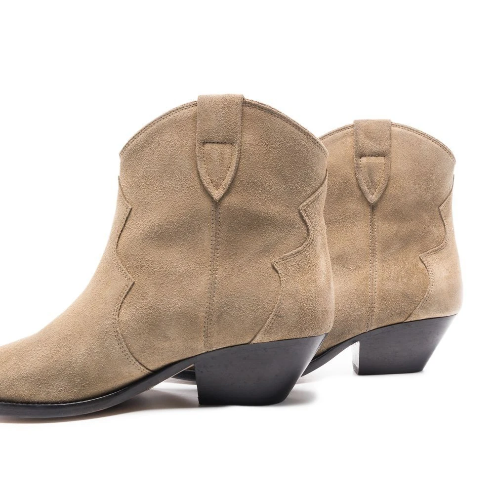 Stivali Western da donna Beige neri stivali corti alla moda con tacco spesso alla moda nuovi stivali da Cowboy Casual scarpe a forma di mandorla in