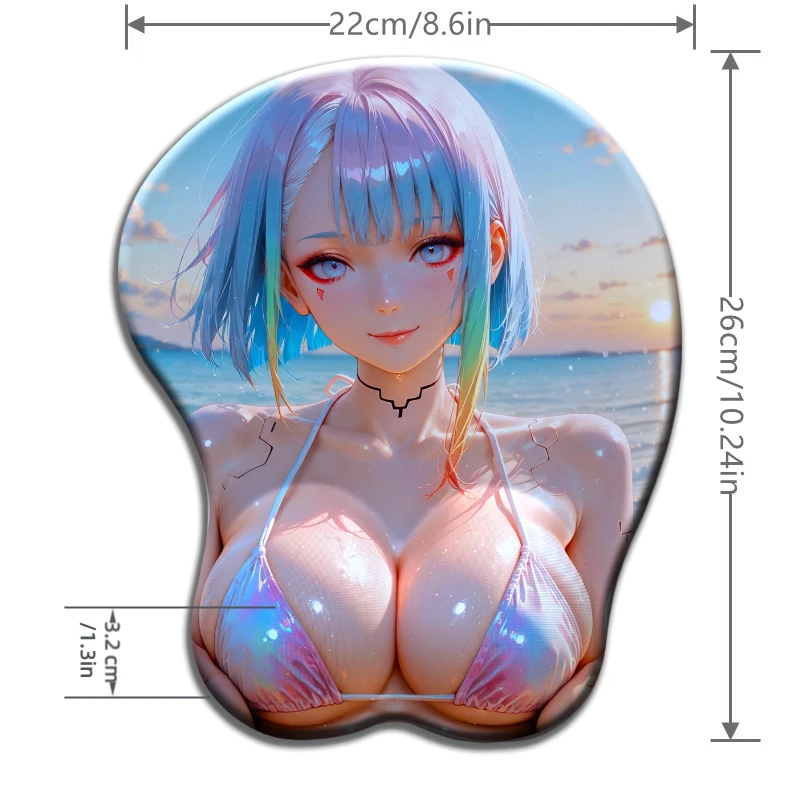 

Lucy seaside cool swimsuit mouse wrist pad ergonomic 3D stereo silicone wrist mouse pad Blister packaging cyberpunk style girl