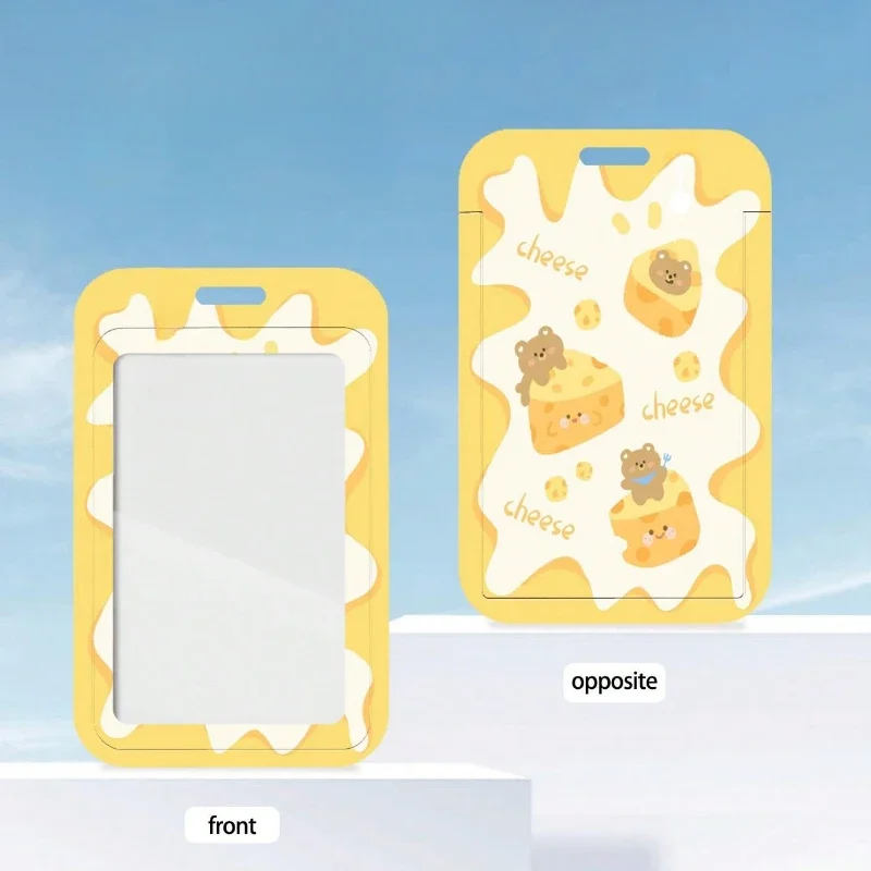 Cute Cheese Bear Photocard Holder Ins Korean Style Bus Card Holder Protective Case Card Sleeve Kpop Idol Photo Protector Ect.