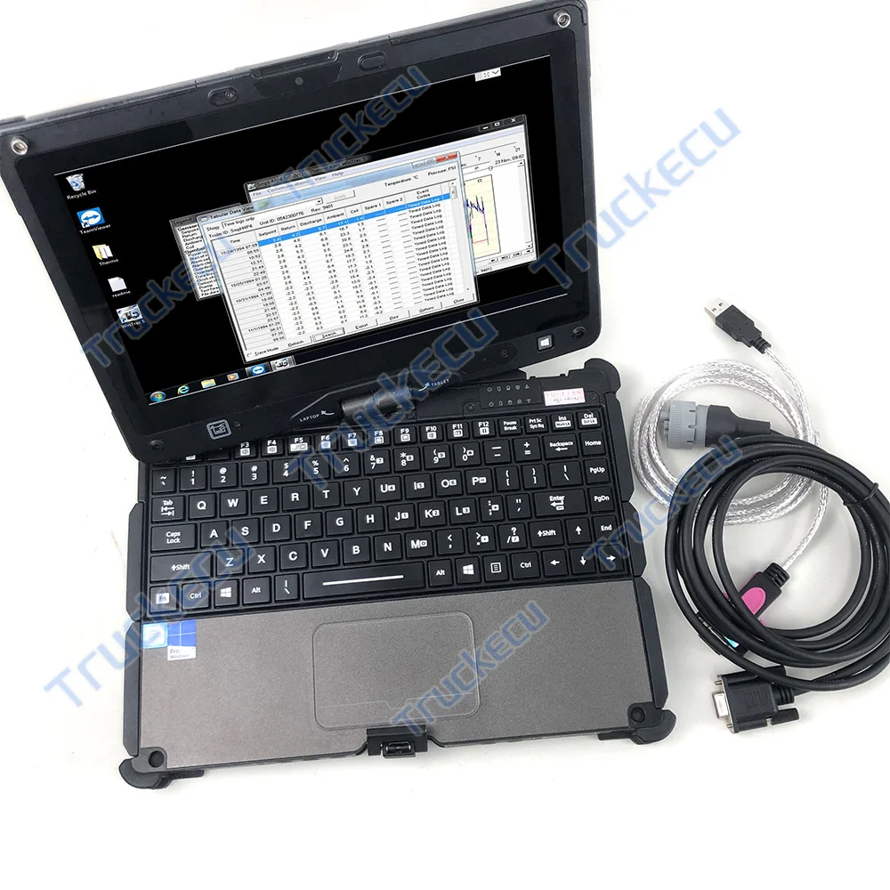 For Thermo King Forklift Truck Auto Trailer Diagnostic Cable Wintrac Software Equipment Tool With Getac V110 Laptop Full Set