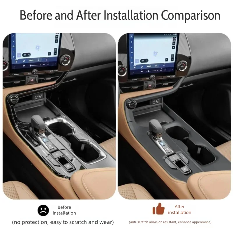 For Lexus NX260 NX350h NX400h+ AZ20 2022-2025 Center Console Interior Genuine Leather Gear Shift Panel Cover with Stitching