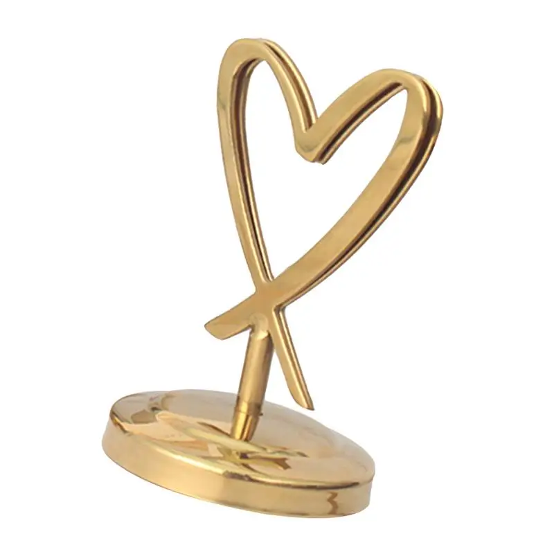 

Wedding Party Place Card Holder Desktop Name Card Clip Table Number Holder Menu Photo Folder Metal Heart Shape Clamp Ornament