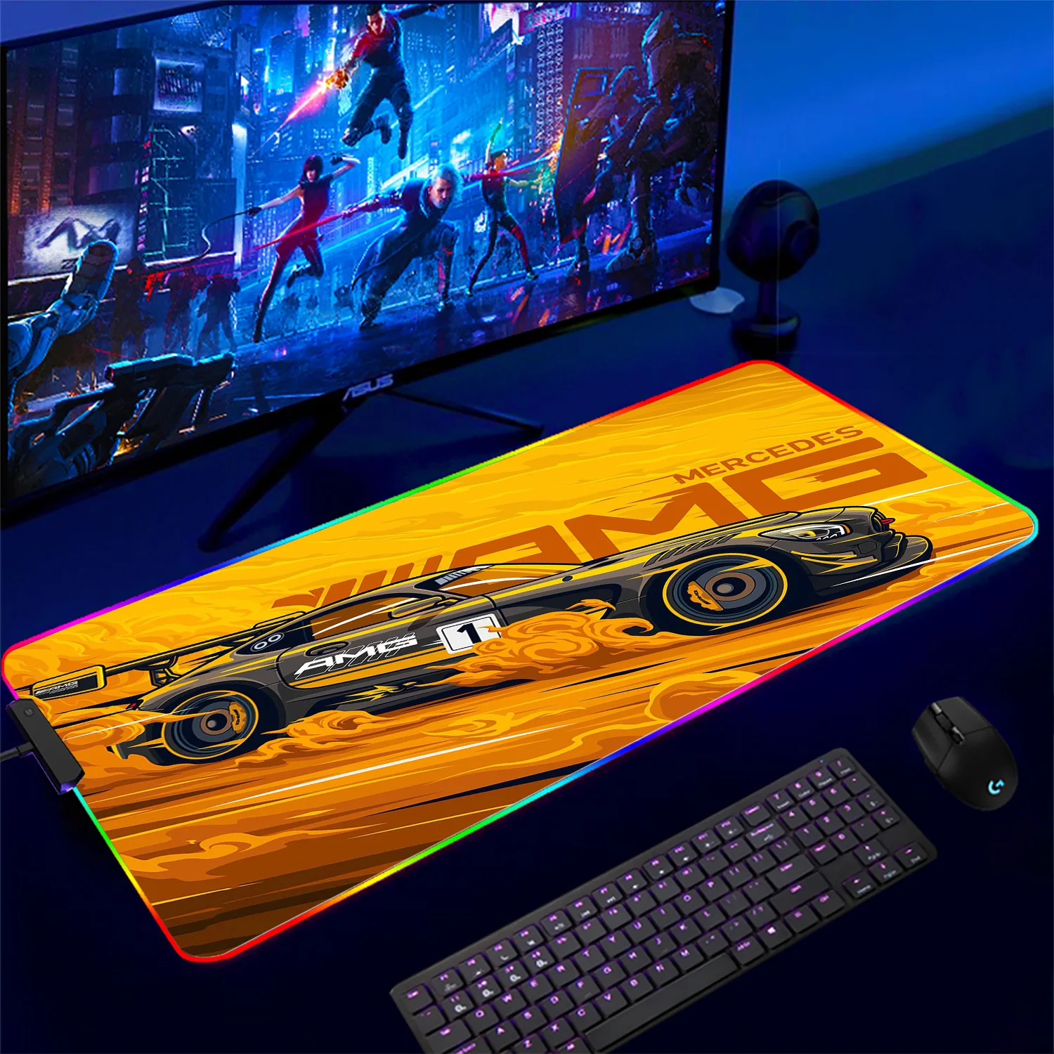 GTR Race Car Vehicle GRB Large Computer Laptop Rally Sports Racing Car Speed Drift  Non-slip Keyboard Desk Mat Mousepad