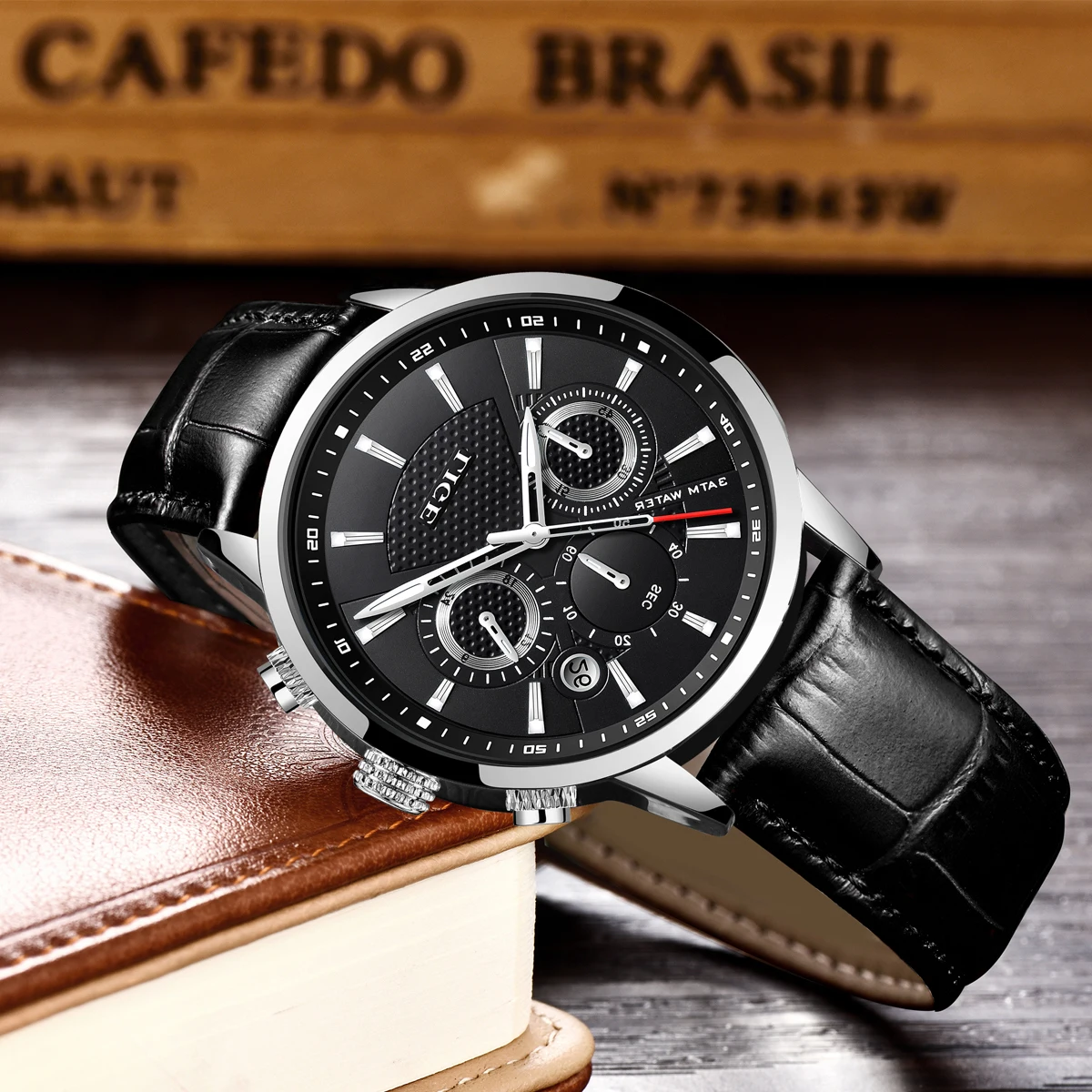 

LIGE кварцевые часы мужские часы дайверские часы повседневные деловые 30 м водонепроницаемые светящиеся часы кожаный ремешок для часов Reloj Hombre