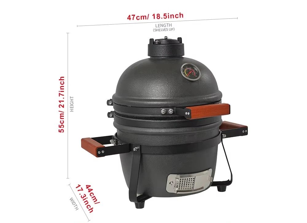 Modern Ceramic Charcoal Grill Stainless Steel Glazed Insulated Portable Grill