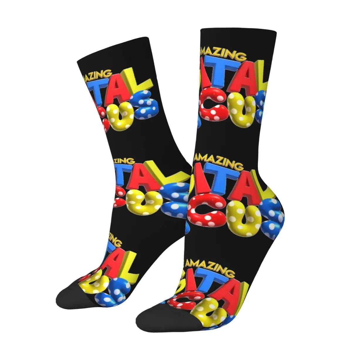 Fashion Men's Socks Hip Hop The Amazing Digital Circus Logo Sock Polyester Sport Women's Stockings Spring Summer Autumn Winter