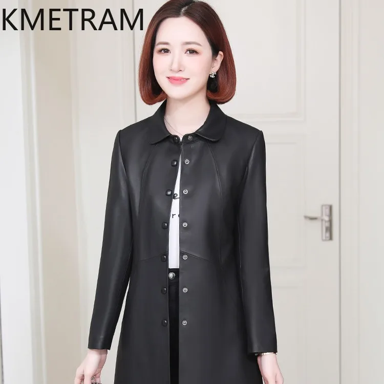 100 % natürliche Schaffelljacke für Damen, mittellang, schwarze Echtlederjacken für Damen, neu in Oberbekleidung, Herbstkleidung, 2025 Pinterбка