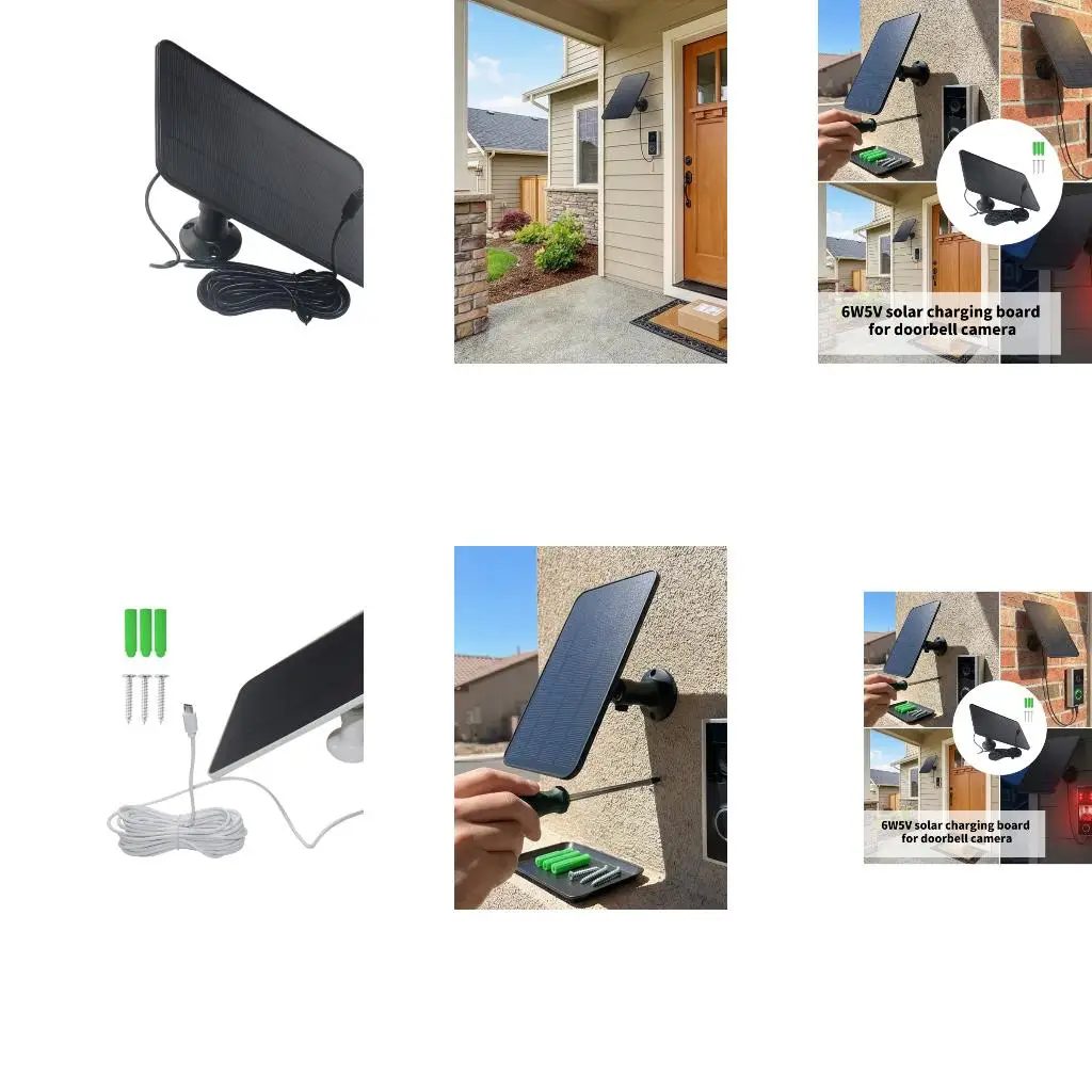  Single Crystal Silicon Solar Panel 5V Output For Small Electronics Like Lights And Fan Durability Outdoor Use