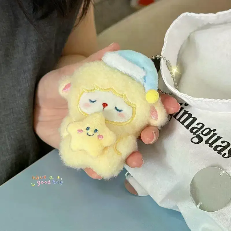 Cute Soft Fluffy Plush Lamb Keychain Design Perfect Bag Decoration Holiday Gift For Kids Girls Teens