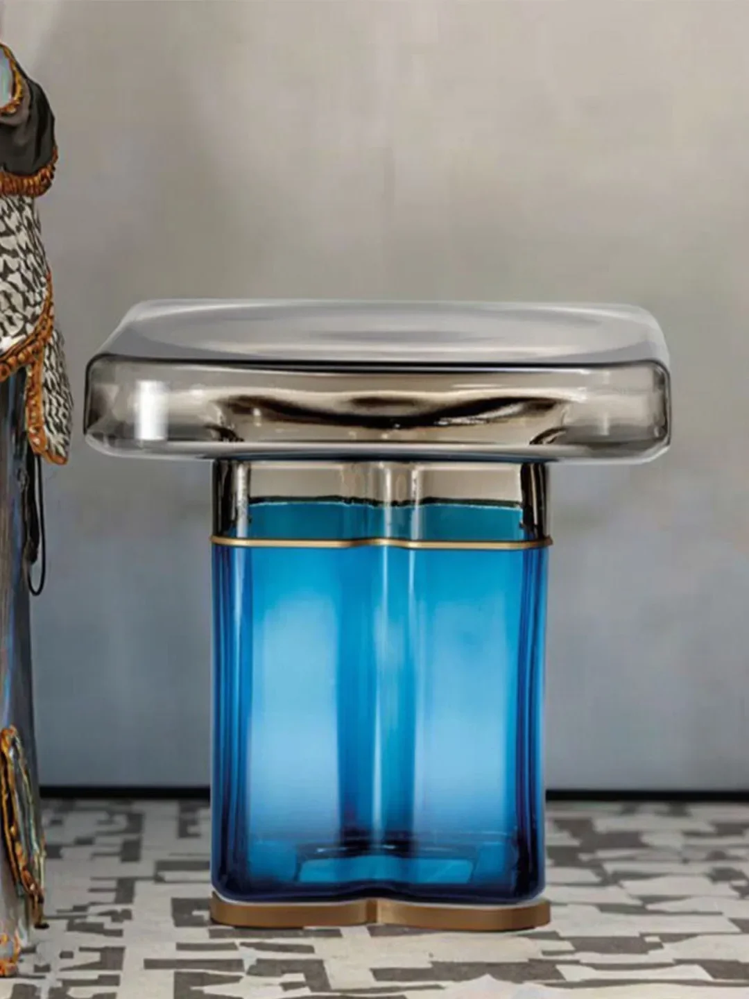 Italian glass edge few light luxury designer creative living room home art movable modern simple sofa corner few