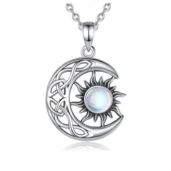 CAOSHI Vintage Sun and Moon Pendant Necklace for Women Delicate Design Jewelry for Anniversary Party Chic Accessories for Lady