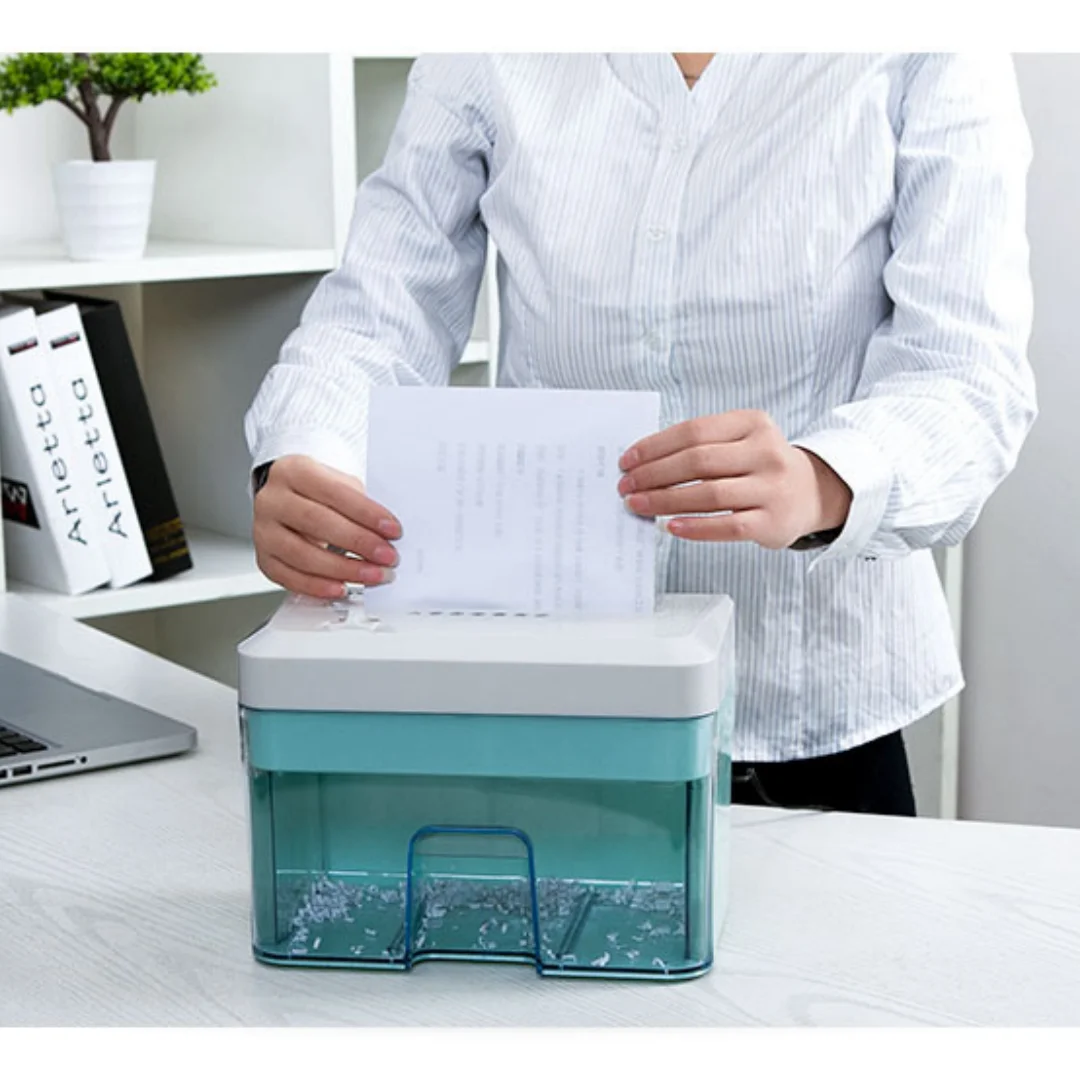 Cajón de escritorio secreto de 5 niveles, trituradora de papel eléctrica granular para oficina y hogar, trituradora de archivos de 2mm