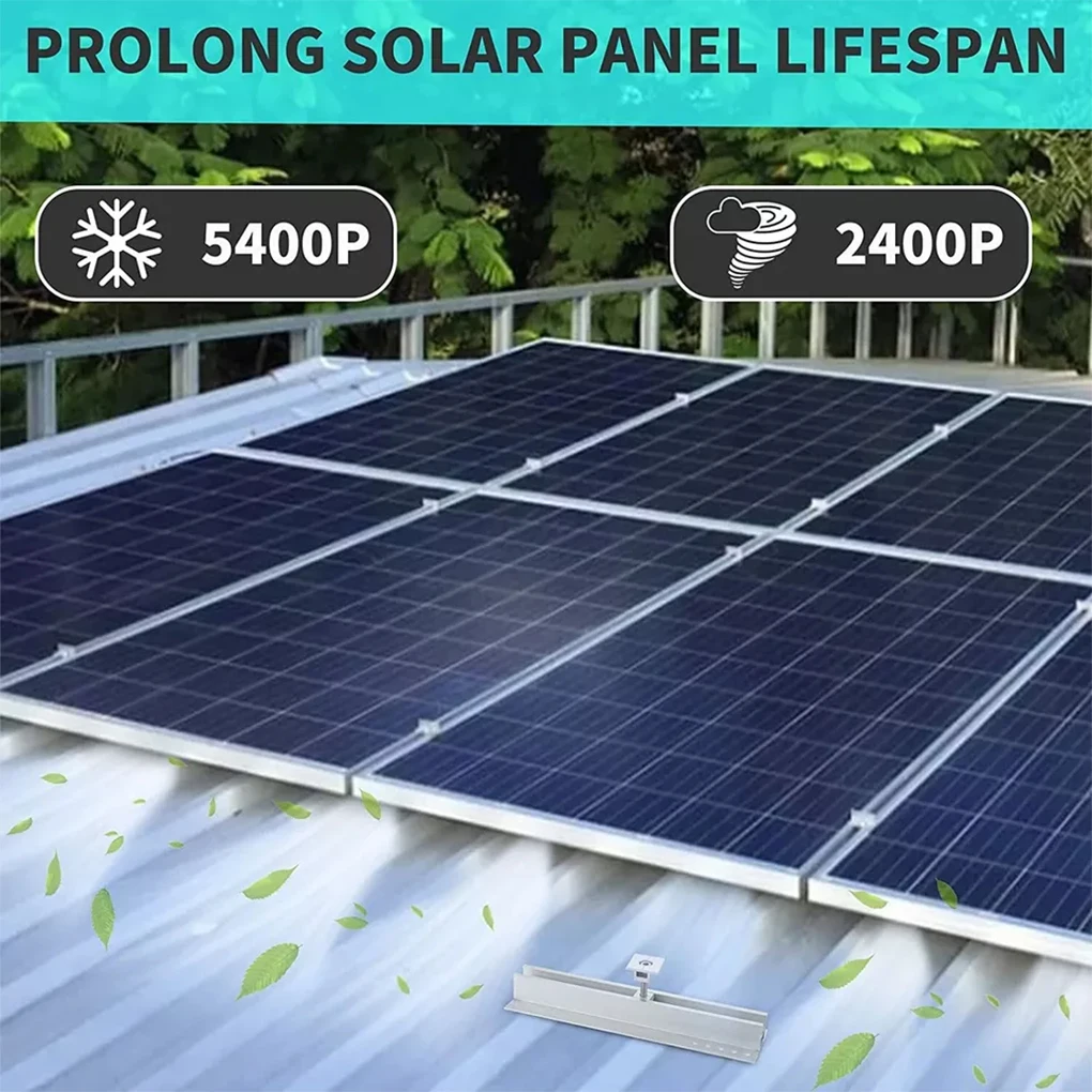 Solar Panel Mounting Rail Bracket For Flat Roof Installation - By Connecting Solar Panel And Fixing