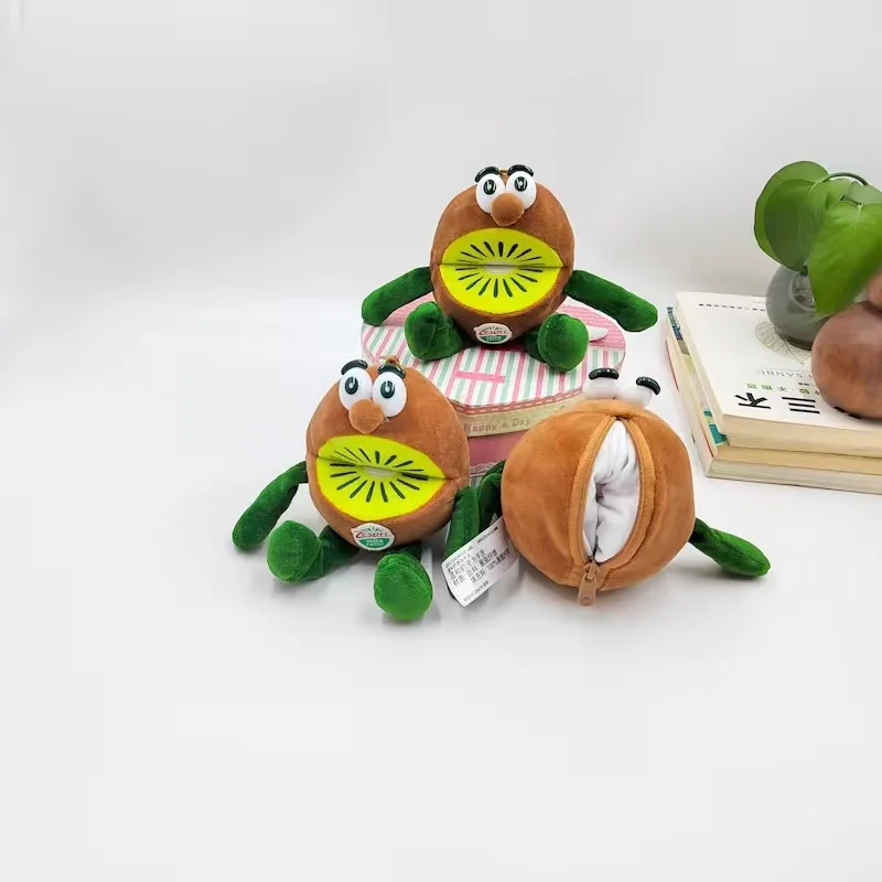 Monedero colgante de felpa de Kiwi de dibujos animados, Rtoon Kawaii Fruit Kiwi, monedero pequeño de peluche, muñeca de juguete, mochila colgante, regalo de cumpleaños, nuevo