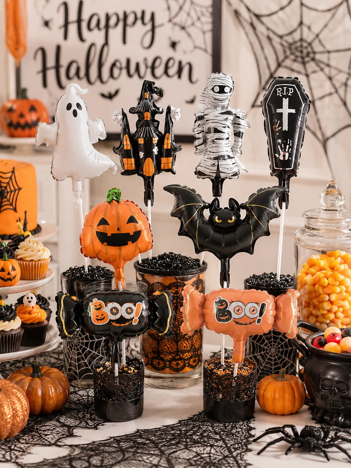 8-teiliges Halloween-Folienballon-Set – Ideal für Halloween-Partydekorationen, gruselige Themenpartys, Heimdekoration, festliche Atmosphäre – Detail 4