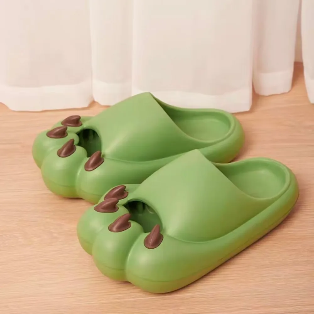 Zapatillas creativas y acogedoras con forma de pata de gato, suela suave y gruesa, zapatillas con garra para cachorros, sandalias antideslizantes de EVA con pata de Animal para interiores