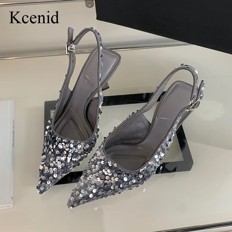 Kcenid-Sandales à Talons Hauts pour Femme, Escarpins Sexy à Enfiler Peu Profondes, Élégantes et à la Mode