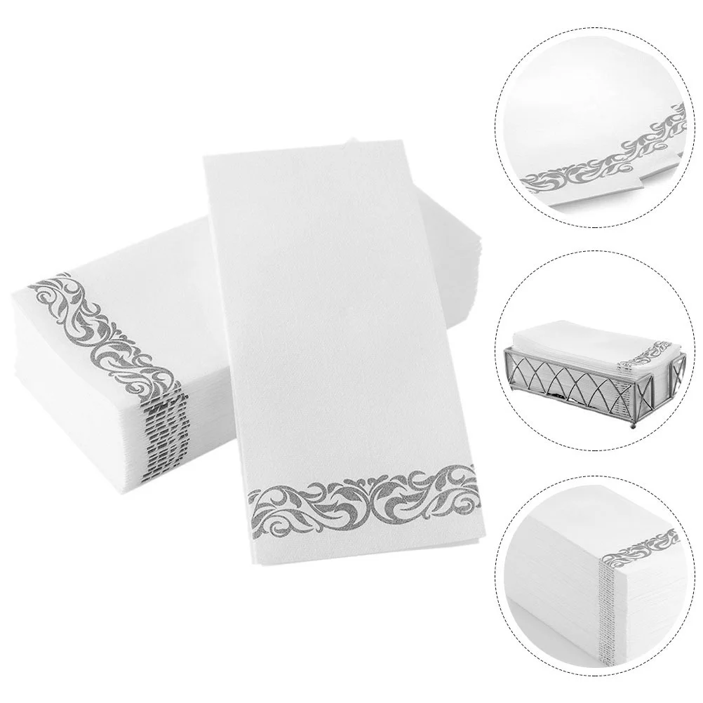 Servilletas de papel para decoración de mesa plateadas, 25 uds., servilletas decorativas para fiestas, vacaciones, pañuelos de escritorio, boda, cena dorada, banquete