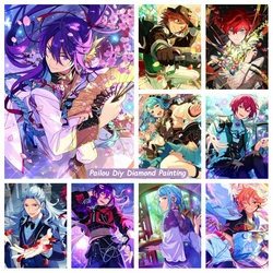 Ensemble Stars Music Game Diamond Painting Art Mayoi Ayase Hiiro Amagi Anime Photo Mosaic Cross Stitch Handcraft Home Decor