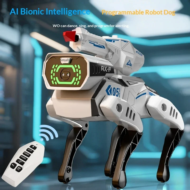 AI Robotic Dog Programmable Walking Toy Voice Command Remote Control Electronic Pet Children Boys Girls STEM