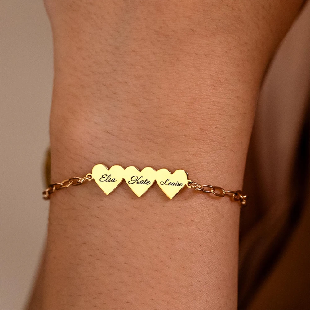 تخصيص الحب نحت اسم سوار، شخصية الفولاذ المقاوم للصدأ للماء زوجين سوار، هدية عيد الميلاد الأسرة