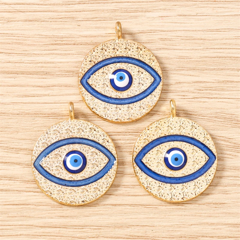 10 Stück 22x26mm Niedliche Emaille-Metall-Anhänger mit Bösem Auge für Schmuckherstellung, Ohrhänger, Halsketten, DIY-Bastelzubehör – Detail 8