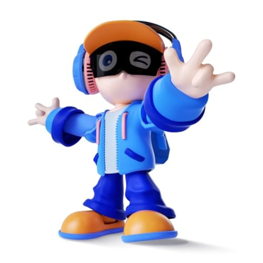 Juguete Robot Interactivo con IA para Niños de 3+ Años, Cuerpo de Plástico ABS en Azul, Chat de Voz, Reconocimiento Automático de Música, Baile, Bluetooth, Control por Aplicación