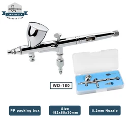 Double Action Airbrush 0.2mm Nozzle Kit with Spray Gun Repair Tool  For Nail Art Tattoo Craft Cake Modle Gravity Air Brush Paint