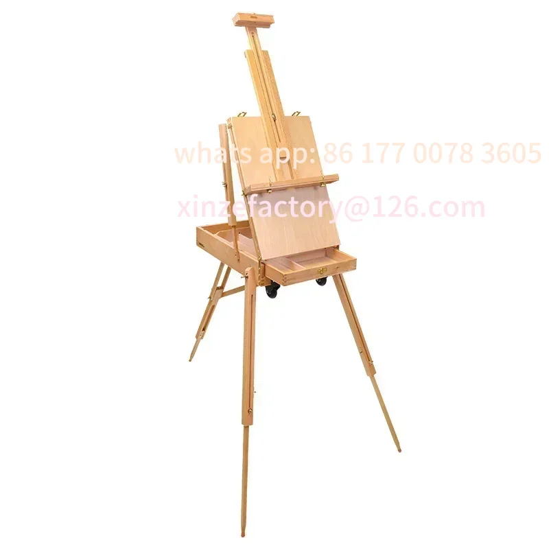 

Customizable New Electric French Style Easel Folding Sketch Painting Easel With Drawer, Artist Wood Palette, Tripod Easel Stand