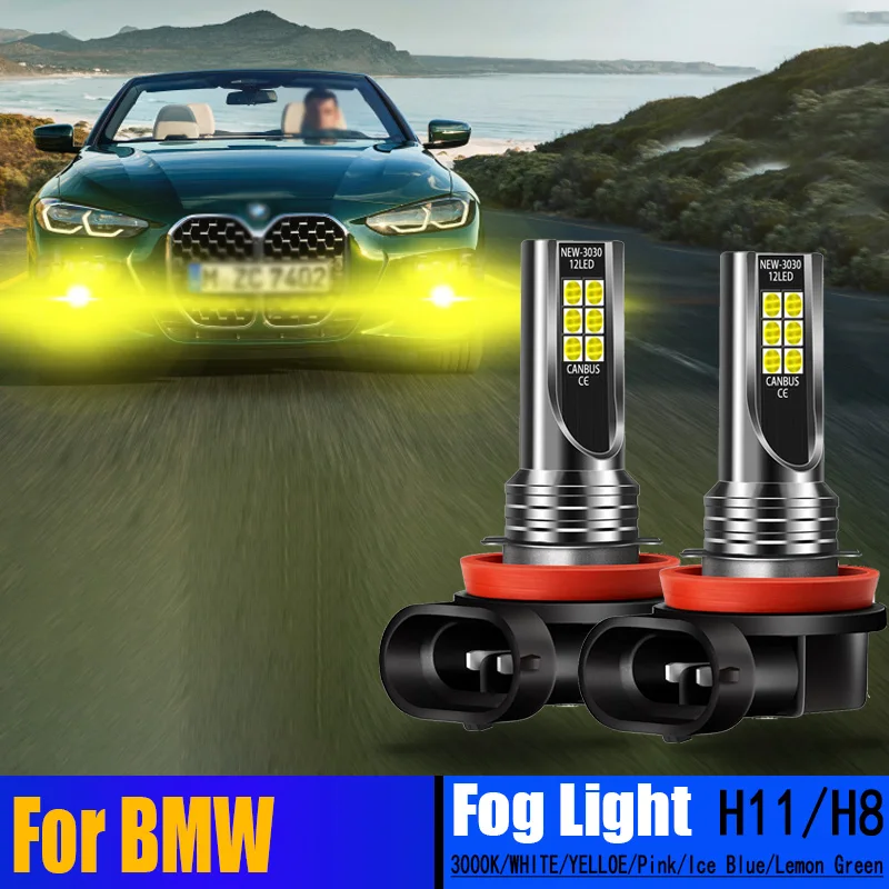 2pcs Car LED Front Fog Light Golden Bulbs Lamp H8 H11 For BMW 4-Series F33 F83 F32 F82 F36 5-Series F10 7-Series F01 F02 F03 F04