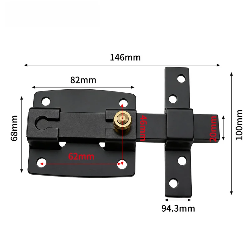 1pcs Door Lock Strong Deadbolt With 2pcs Keys For 45-55mm Door Thickness Home Security Universal= Exterior Anti-theft Accessory
