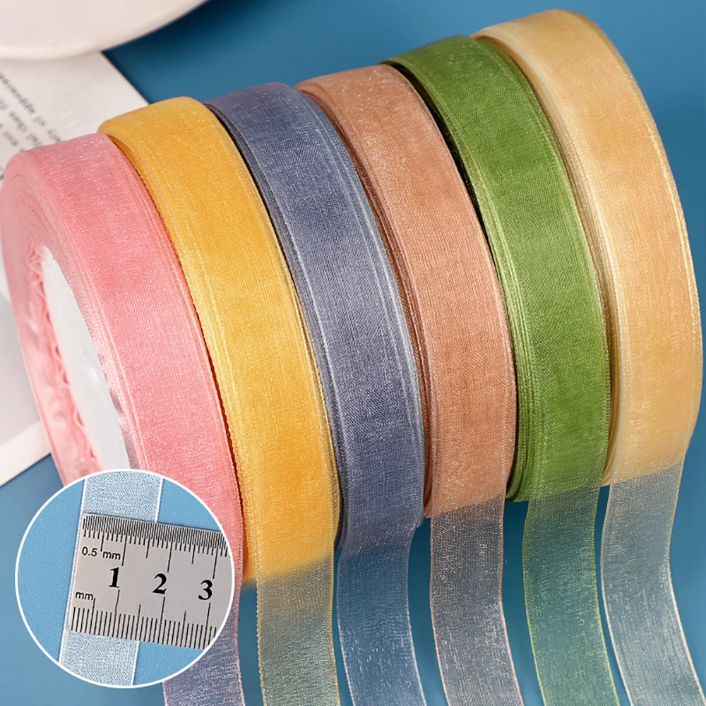 

500 ярдов 15 мм прозрачные шифоновые ленты из органзы для DIY подарочная упаковка ремесла Рождественская вечеринка свадебные украшения ленты оптовая продажа 45 м