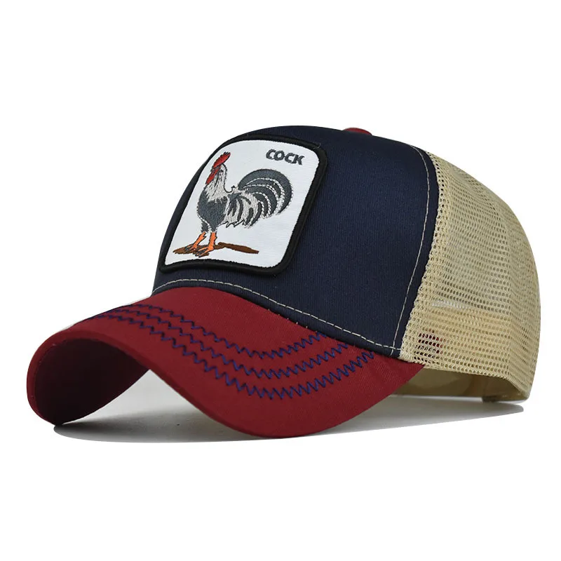 

Spring New Embroidery Mesh Hat Unisex Animal Baseball Street Dance Hip Hop Duckbill Cap