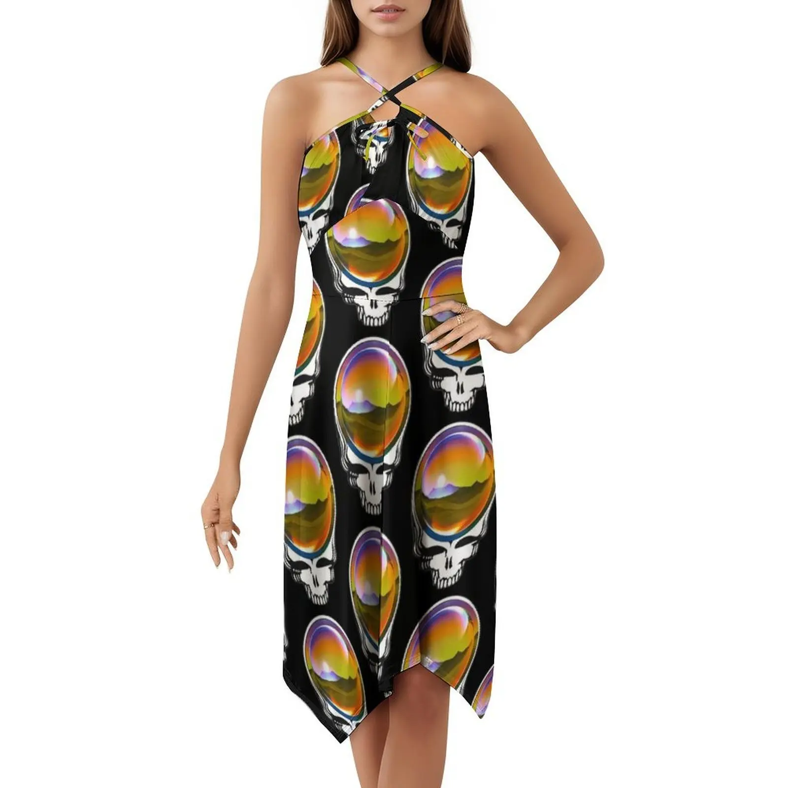 فستان The Sphere Floral Smock للنساء للربيع والصيف فستان كاجوال للحفلات الميتة Bmfs Googlebike Family فستان Peace Sphere #5