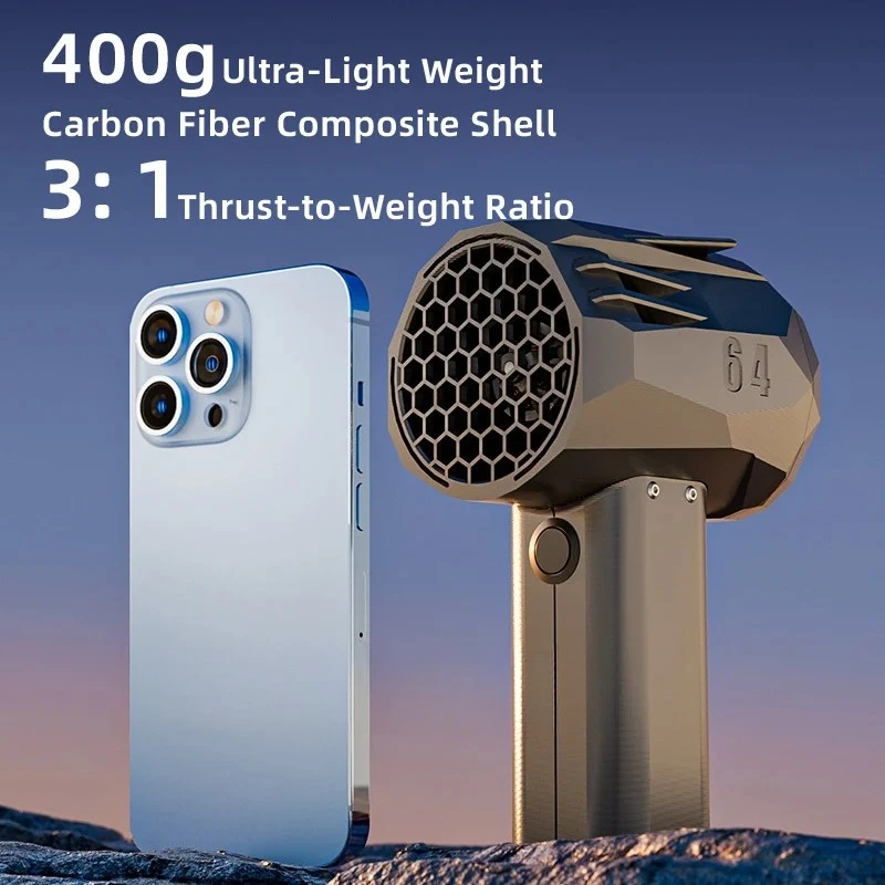 Blower Jet Mini X64 Violent Turbo Fan 64mm High Speed Duct Fan Brushless Motor 20W Super Fast Charging Wind Speed 240km/h