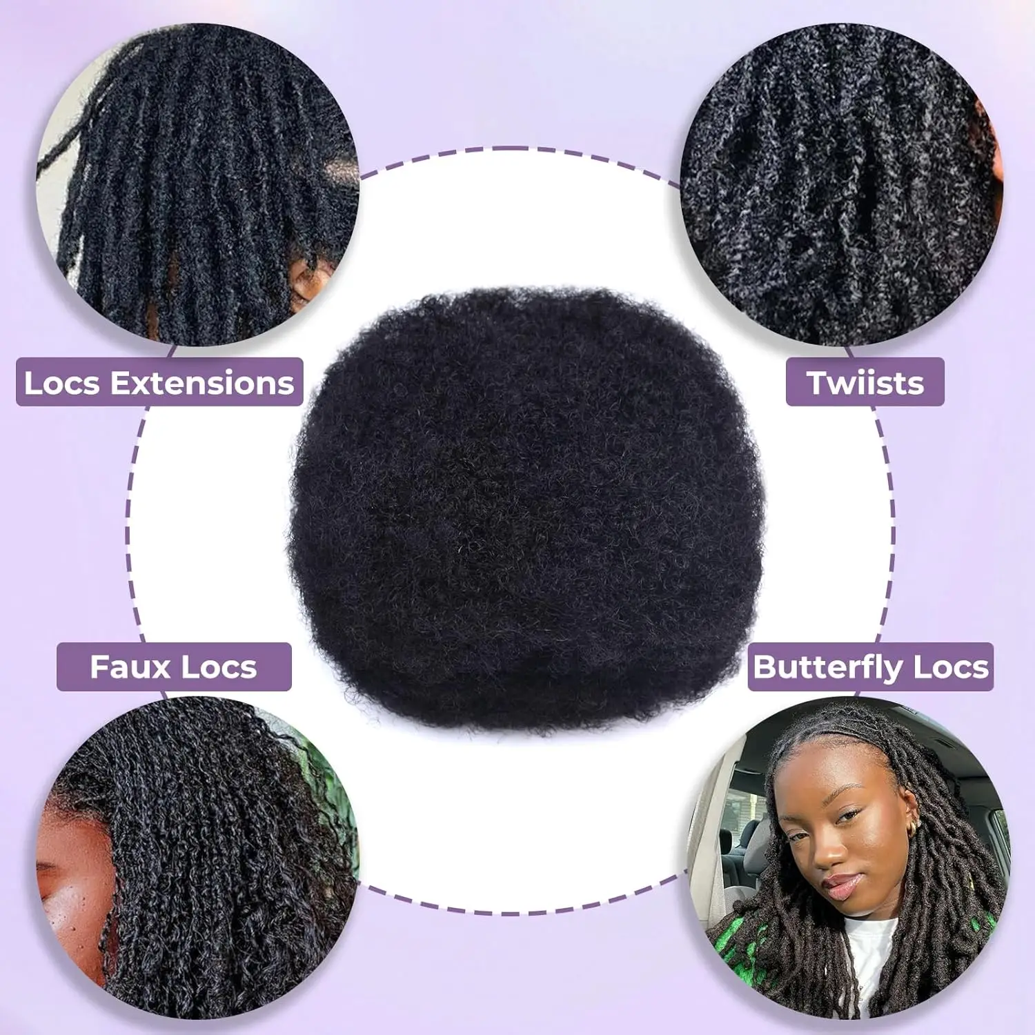 Afro Keriting Massal Rambut Manusia Reggae Kepang Kotor Brasil Alami Crochet Rambut Ekstensi Gimbal Grosir Barang Massal