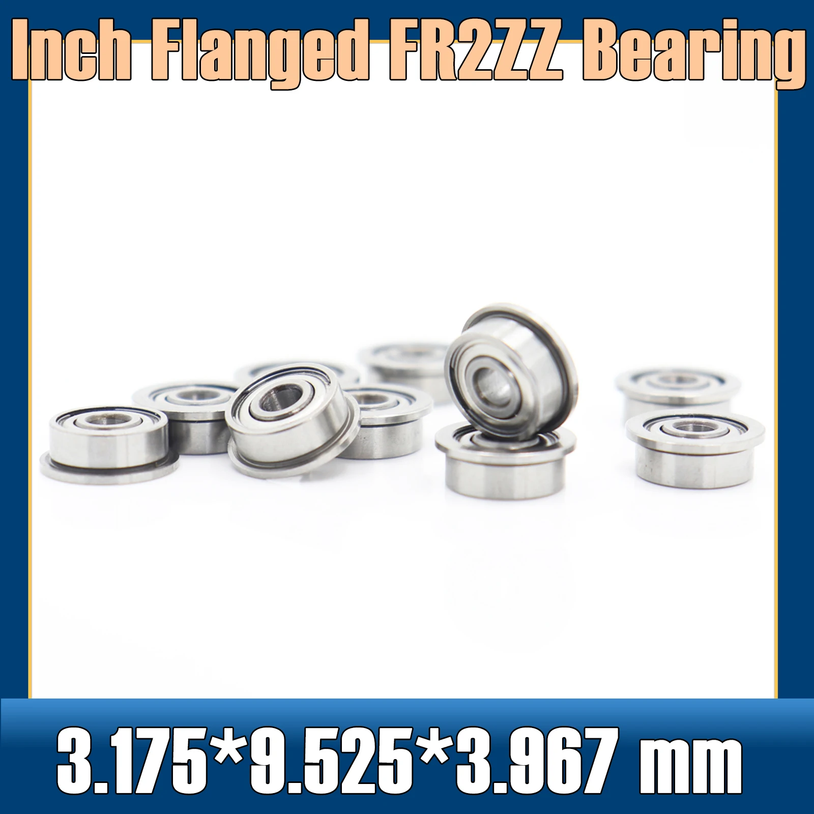 FR2ZZ Flange Bearing 3.175*9.525*3.967 mm ( 10 PCS ) Inch Flanged FR2 Z ZZ Ball Bearings