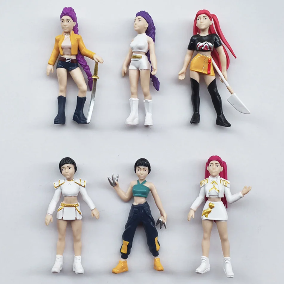 新しいK-POPデモンハンターズフィギュアシリーズブラインドボックス、ダーピーズ・タイガー、ルミ、ミラ、ゾイ、スシー、フィギュアドール、ミニデコレーションモデルおもちゃ、女の子へのギフト