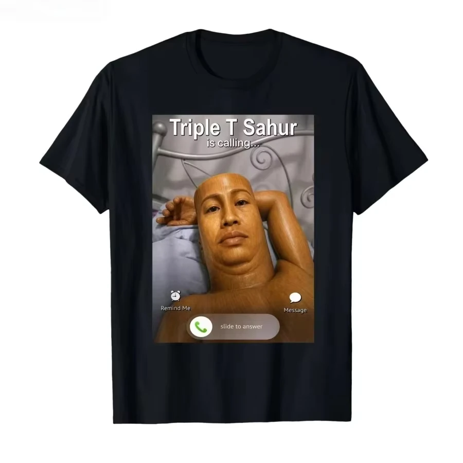 Funny Triple T Sahur Is Calling Funny Brainrot Meme T-shirt for Women T Shirts Short Sleeve Tops Y2K T-shirt Tops
