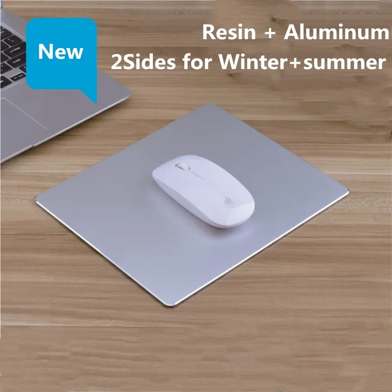 Aluminum Mouse Pad Waterproof Metal Resin 2Sides Winter Summer Dual-use Office Mat Large Medium Small Size Luxury Gift