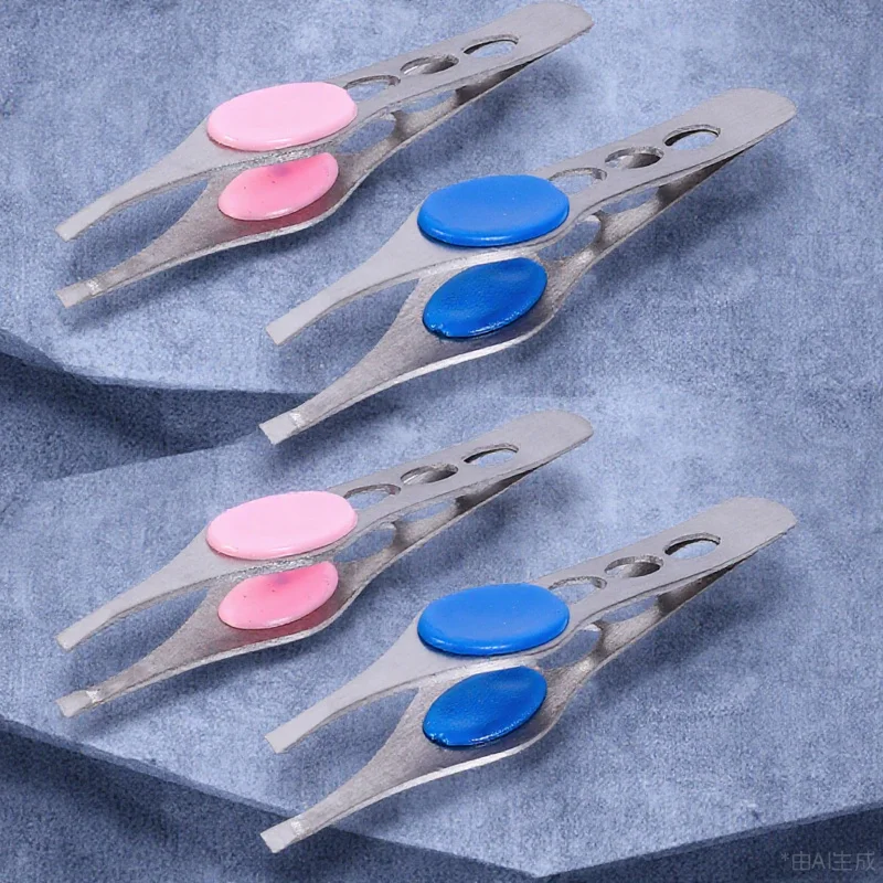 4Pcs Eyebrow Tweezer Set Anti-Rust Stainless Steel Durable Eyebrow Trimming Tools Precise Hair Removal Makeup Grooming Kit