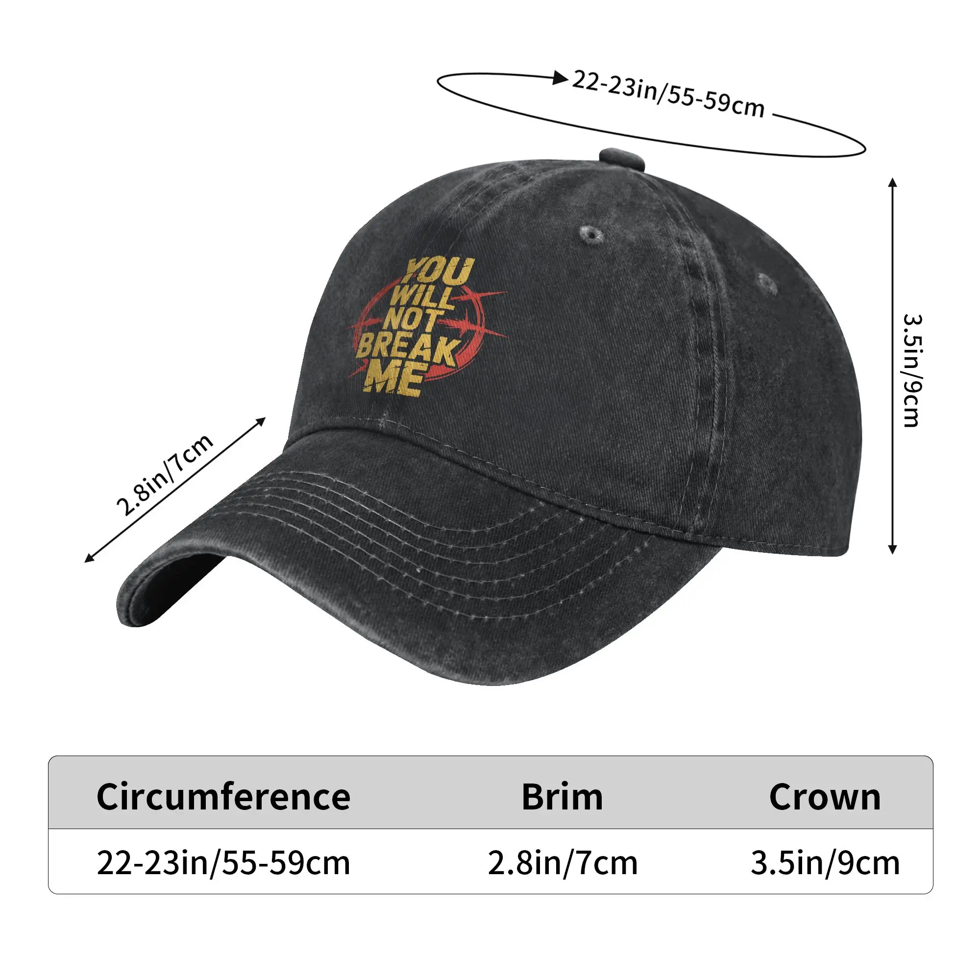 You will not break me dungeon crawler carl Sun Baseball Cap  Men Adult Print Trucker Hat Spring Fashion Kpop Rock Snapback Cap
