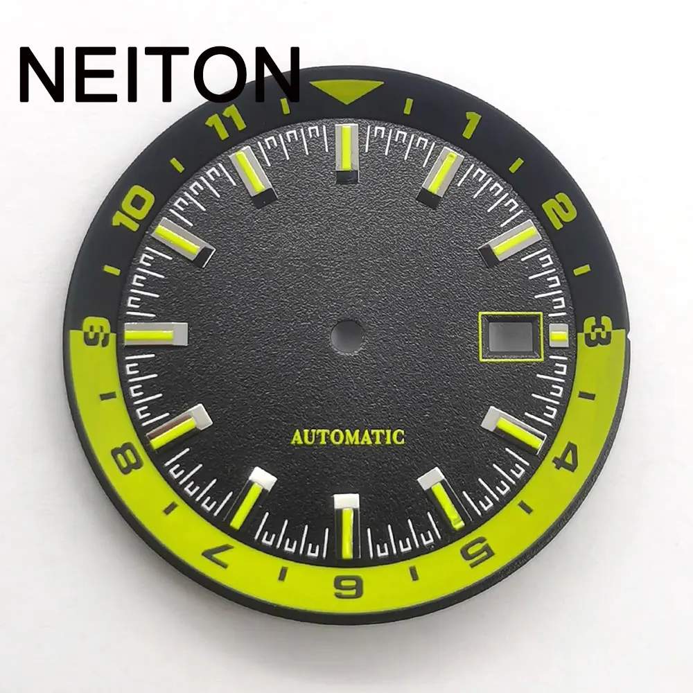 NEITON 36.5mm Watch Dial black white green blue Sterile dial Luminous fit NH35 NH35A NH36 Movement Black/Gray Dial
