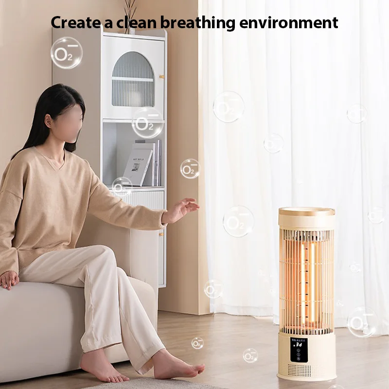Home Use Energy Electricity Saving Stove Vertical Small Sun Electric Heater 360 Degree Heating Air Purification Birdcage Heater