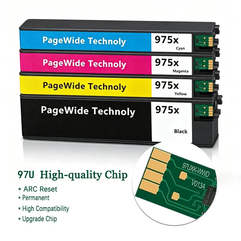 For HP 972 973 974 975 976 X Auto Reset Chip PageWide Pro 352dw 452dn 452dw 377dw 477dn 477dw 552dw 577dw Printer Permanent Chip