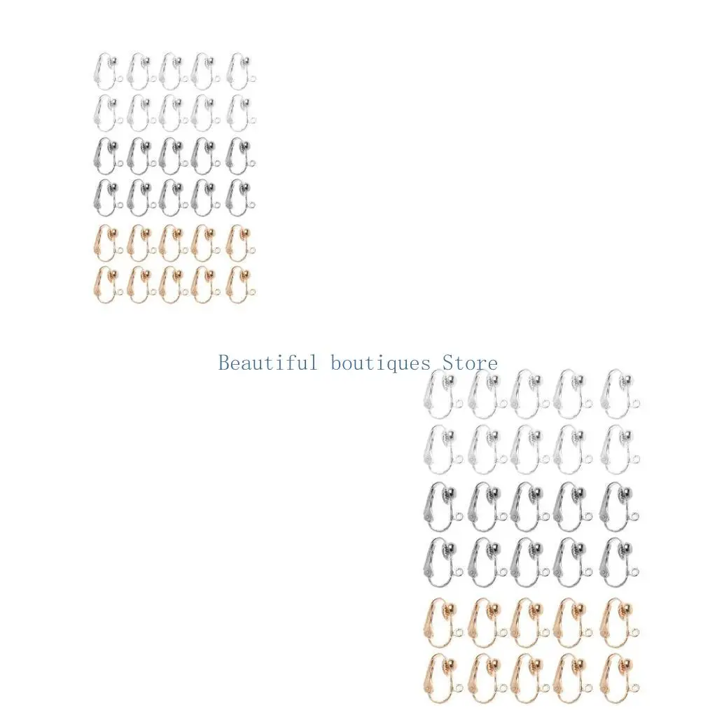 U4LF 10Pcs DIY Earring Converter With Comfort Earring Pads Turn Pierced Earrings Into Clip-On No-pierced Jewelry Findings