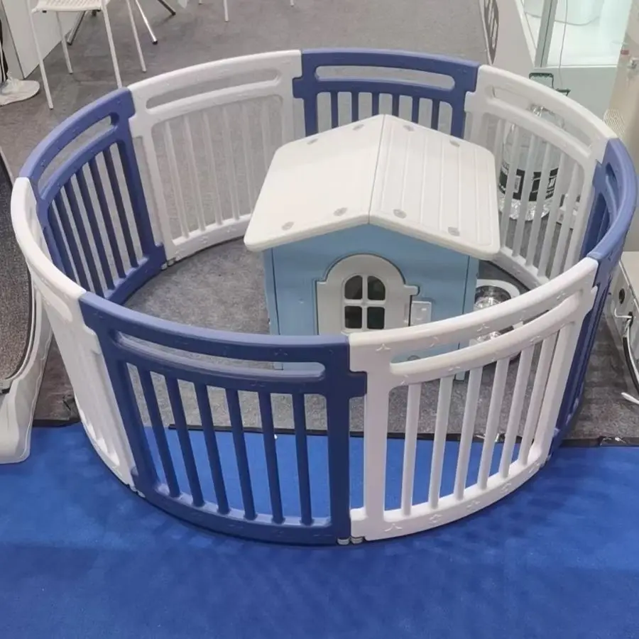 Portable Pet Fence Indoor Folding Assembled Pet Circular Fence Dog Playpen Dog Thickened Protective Fence Dog Playpen