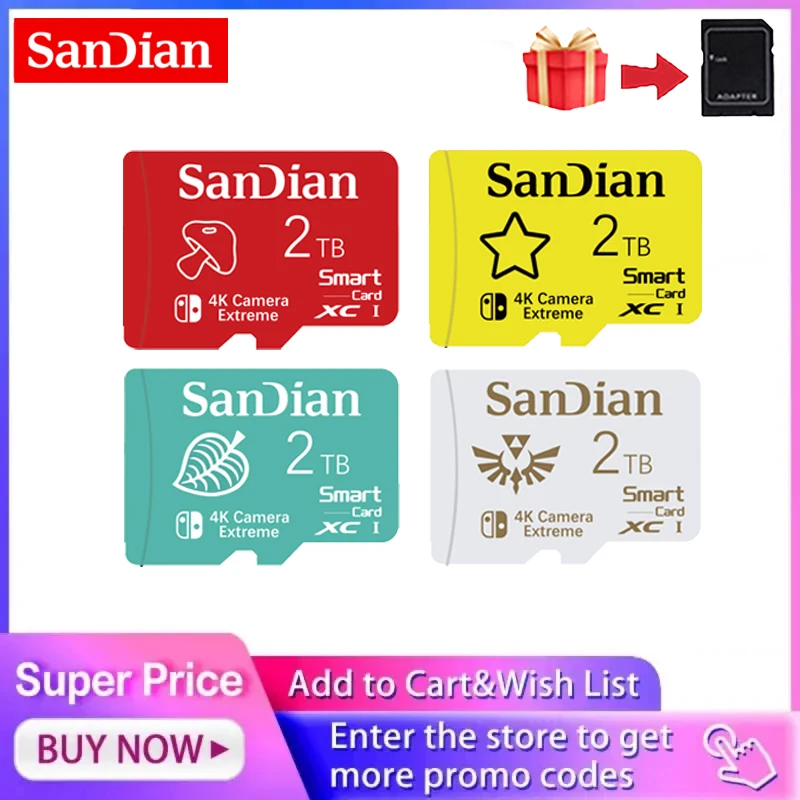 2TB Memory Card 128GB Class 10 V60 TF Card Mini SD Card 512GB 256GB A2 U3 Micro Card High Speed TF Card For Nintendo Switch Ps4